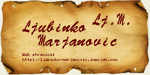 Ljubinko Marjanović vizit kartica